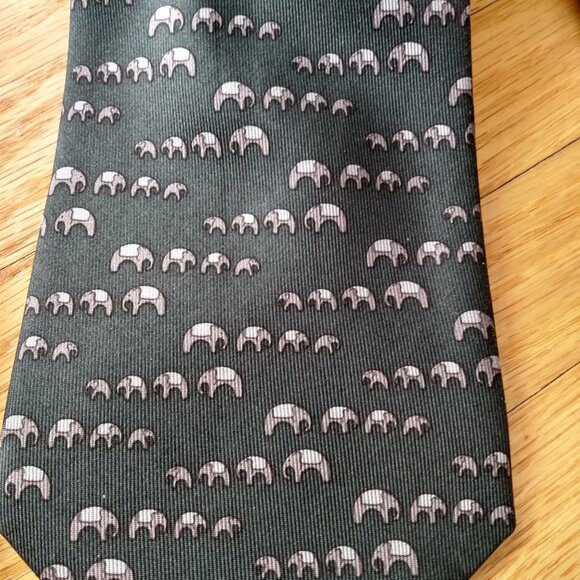 Vintage Elephant Neck Tie Jim Thompson Made in Thailand Necktie - Picture 2 of 11